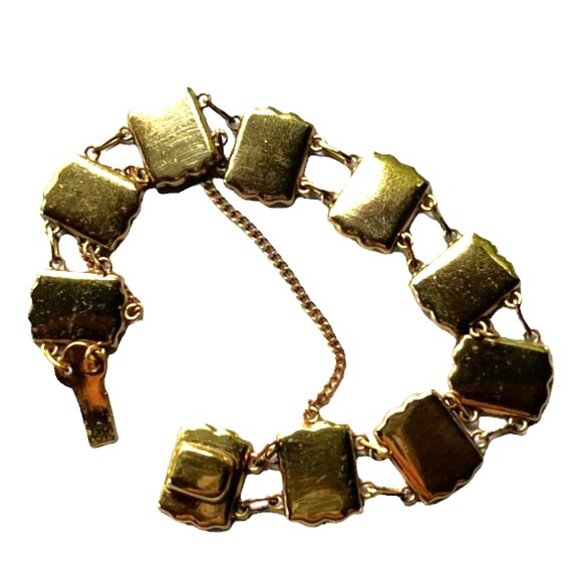 RARE Vtg Japanese Damascene Shakudo Panel Necklace/Bracelet/Screw-On Earrings - Picture 12 of 16